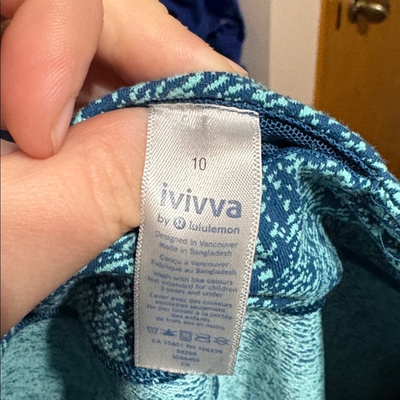 Iviva girl's size 10 lululemon rhythmic tight jacquard blue full length leggings - Picture 5 of 7